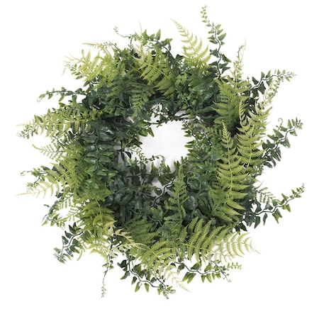 Dare2Decor 18 in. Buckler Fern & Grass Wreath - Green DA1626876